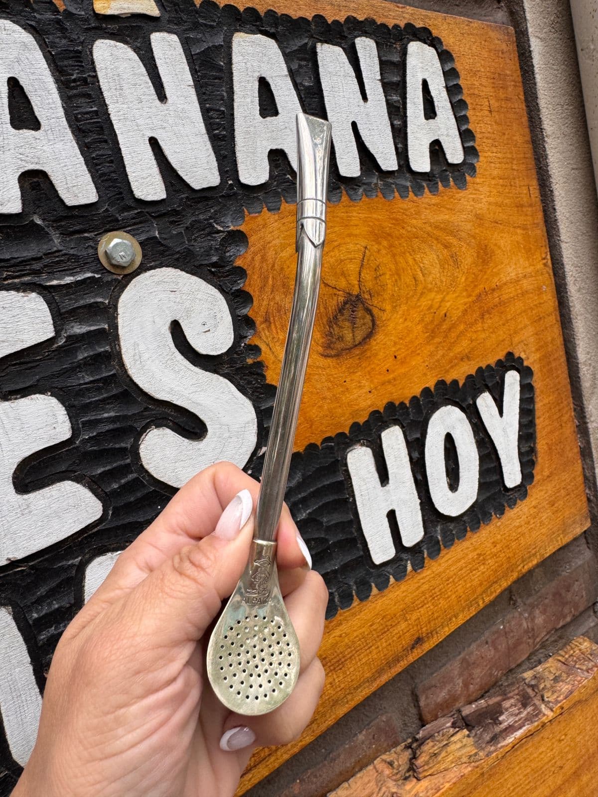 Bombilla Alpaca Uruguaya pico de rey