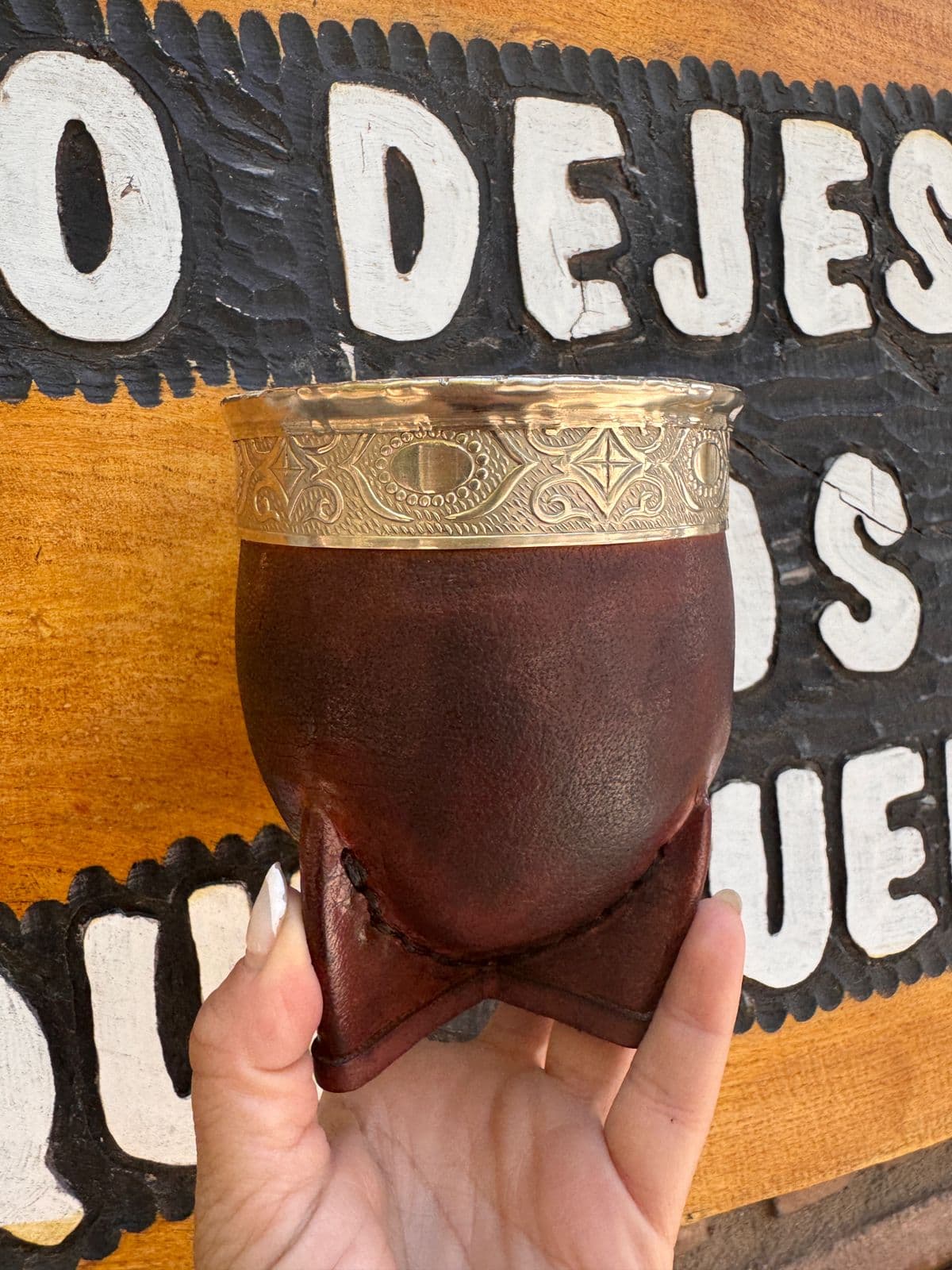 Mate camionero marrón imperial uruguayo calabaza