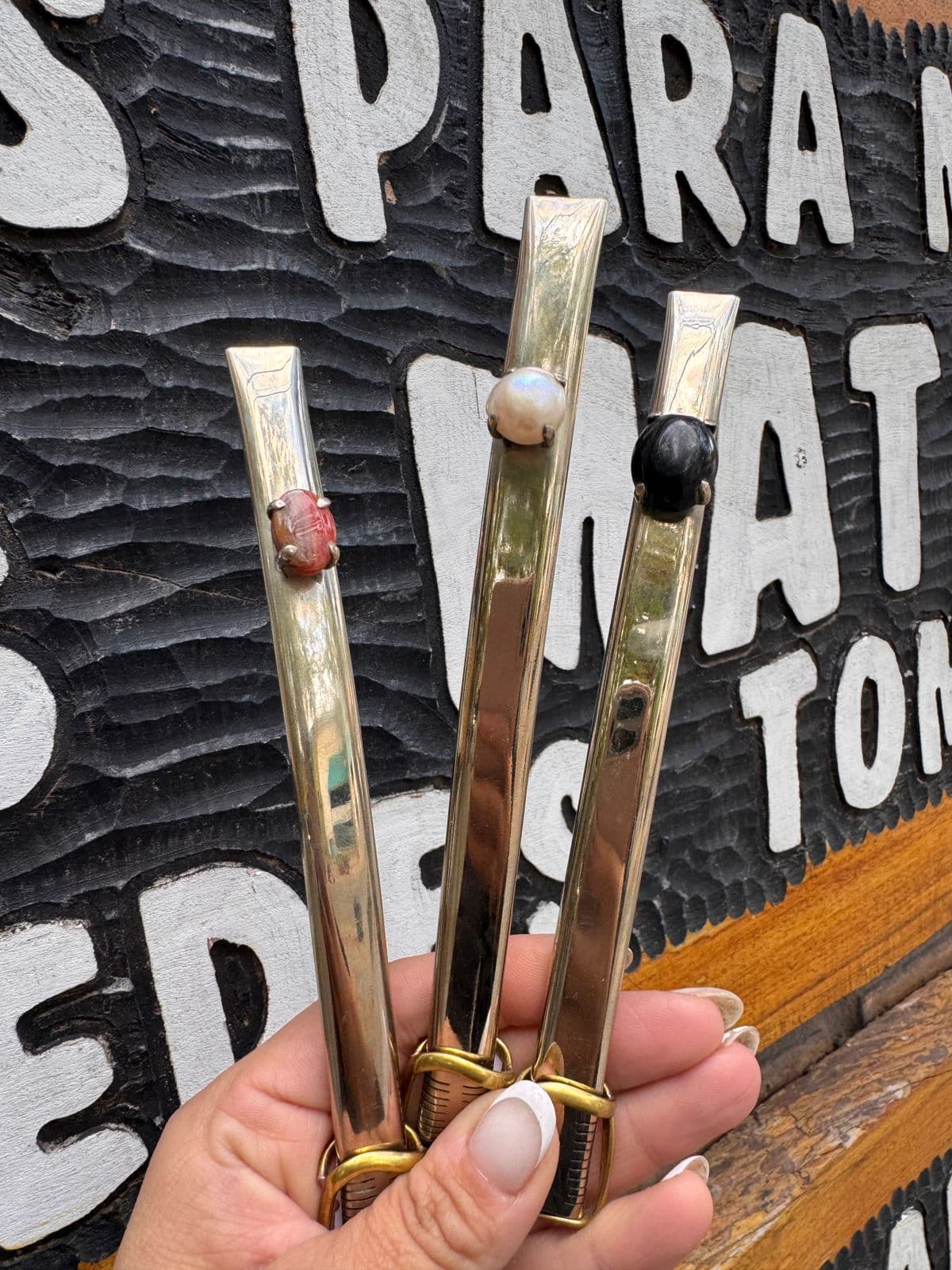 Bombilla de Alpaca con piedras (Colores)