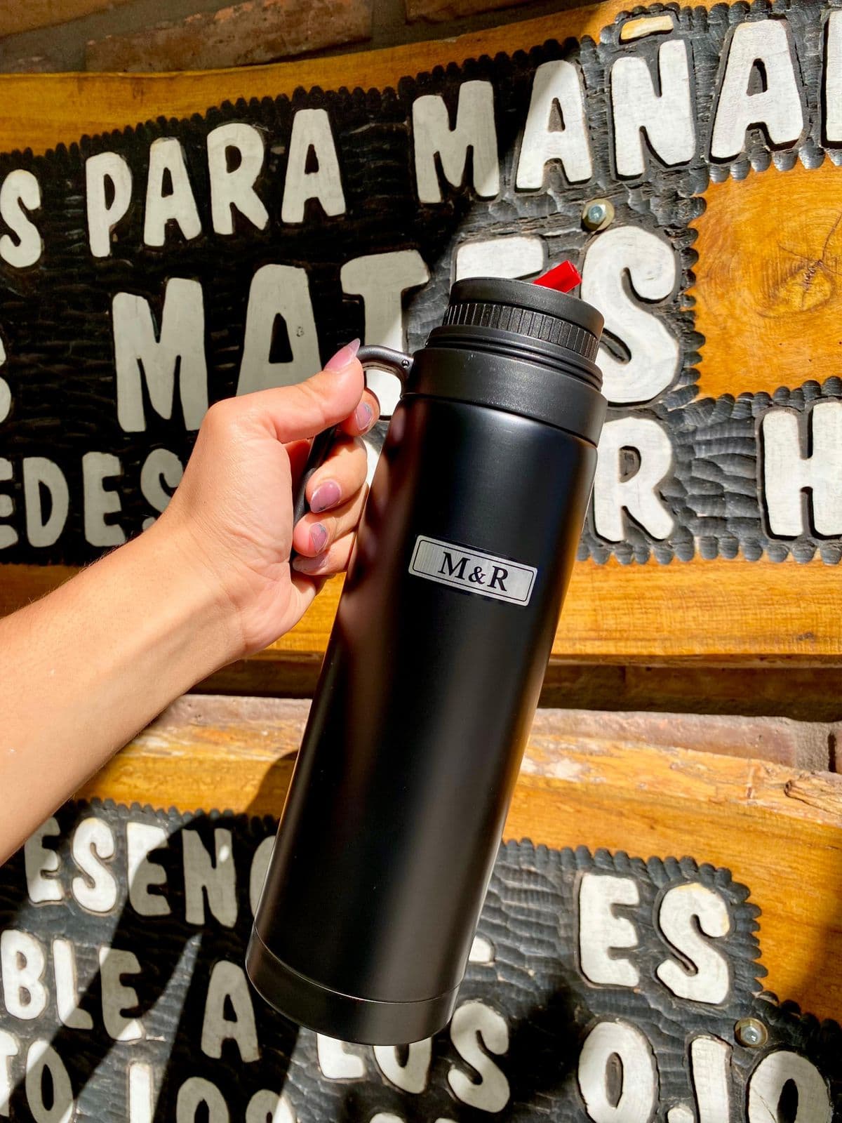 Termo media manija Negro 1 Litro