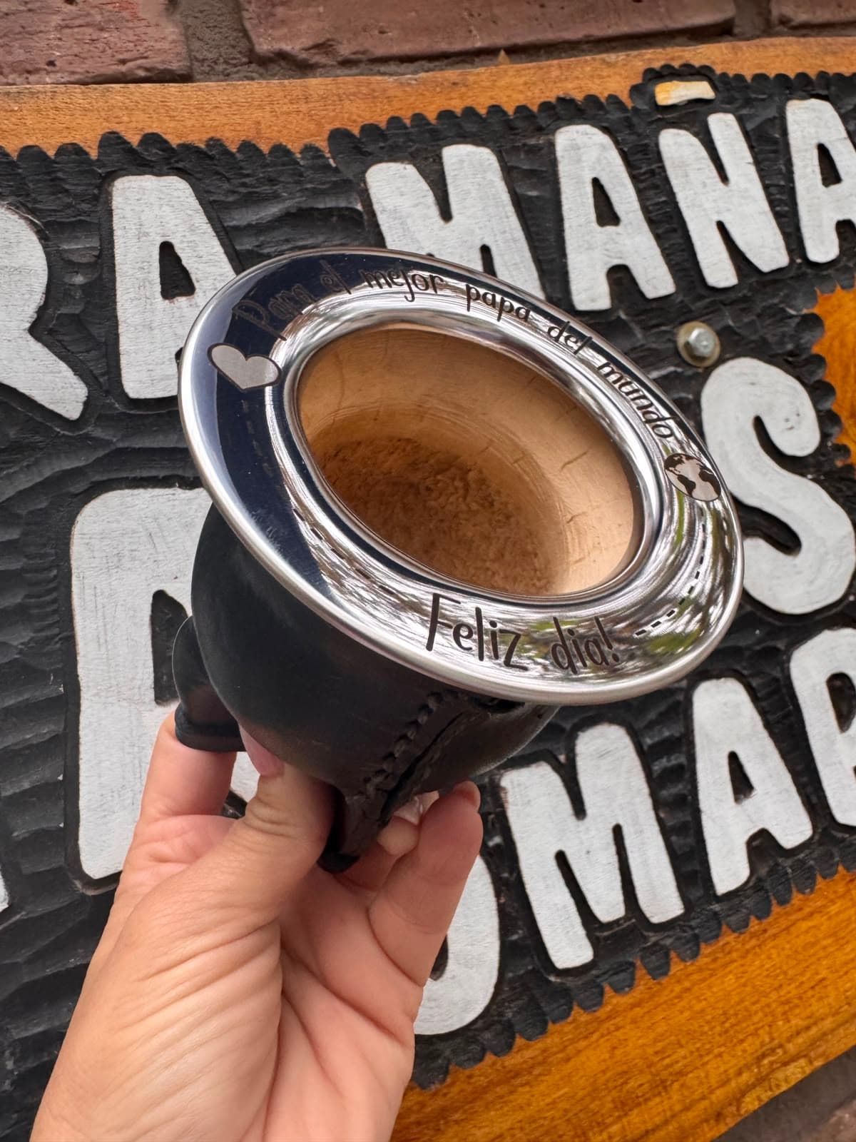 Mate Camionero de Cuero Personalizado – Edición Especial Día del Padre (+ Bombilla de Regalo)