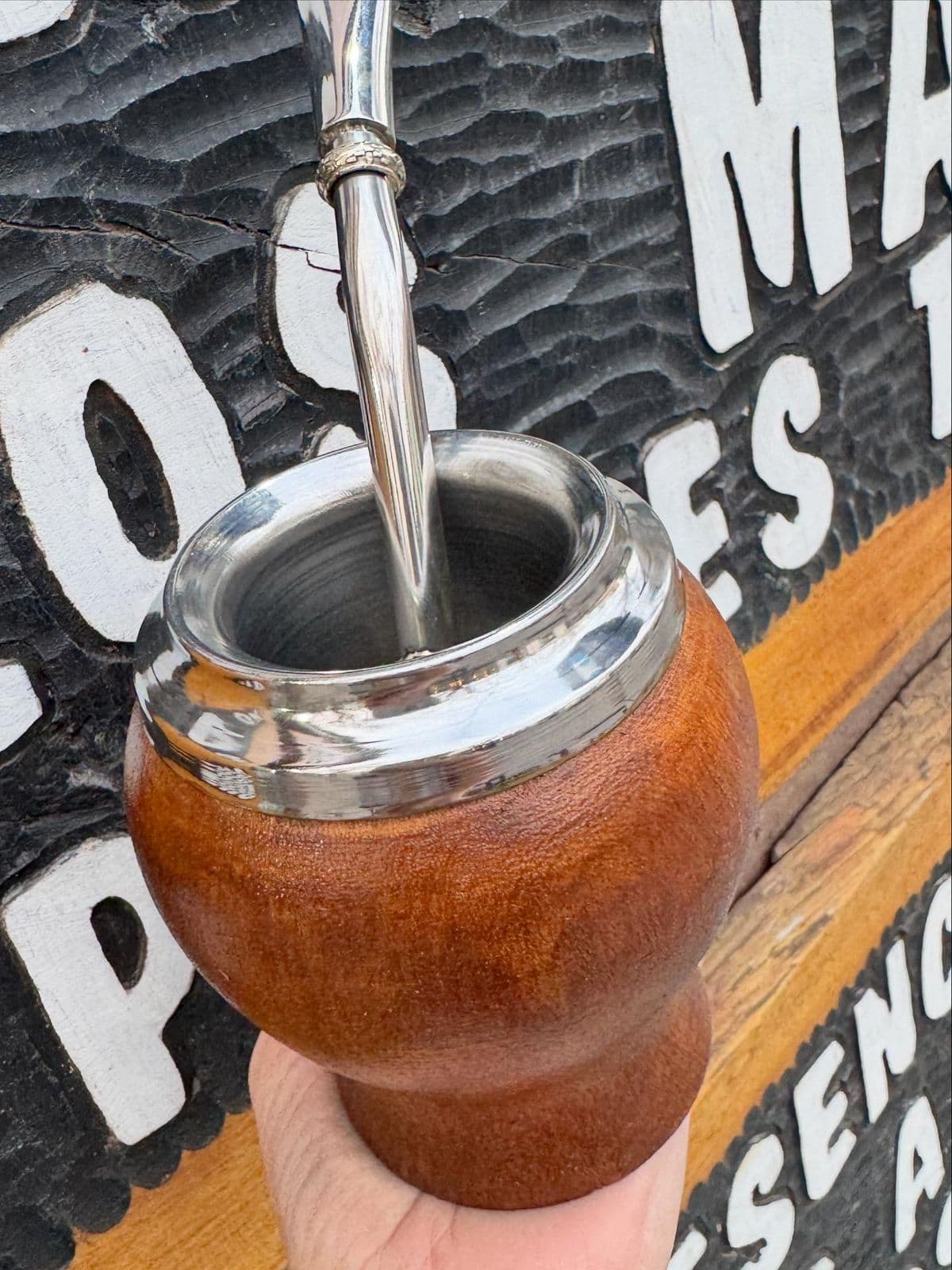 Mate Algarrobo Interior acero (Colores)