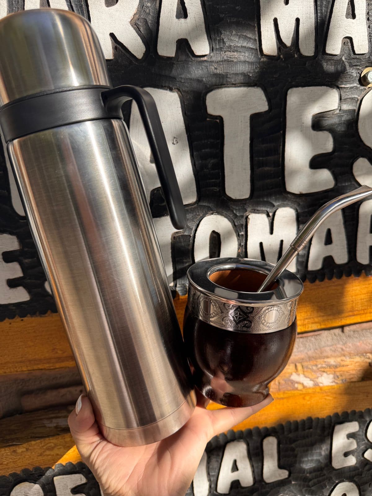 Combo Matero Algarrobo oscuro *Incluye bombilla