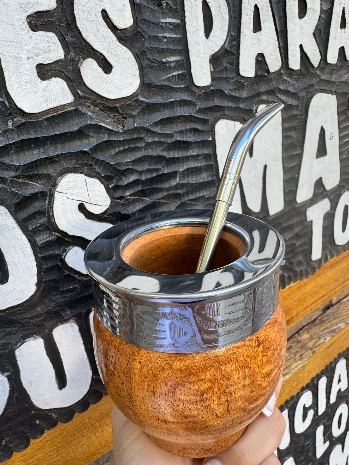 Mate imperial algarrobo Laqueado virola acero