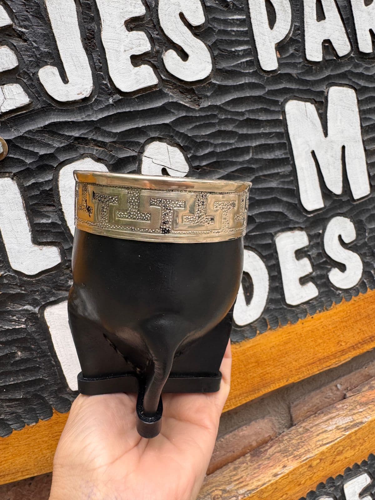 Mate imperial alpaca virola pampa ancha cincelada