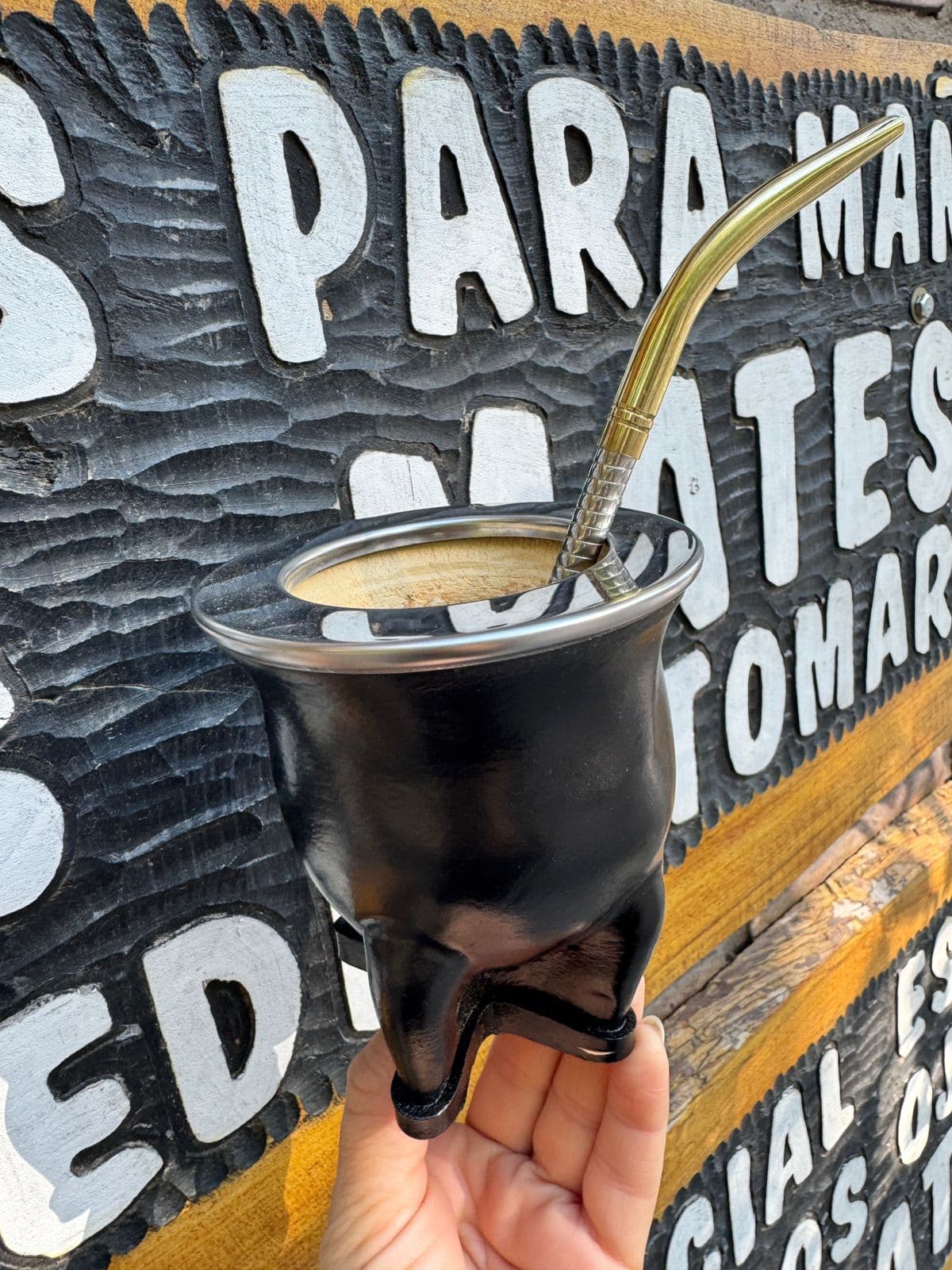 Mate Camionero Premium virola acero + bombilla pico de loro de regalo