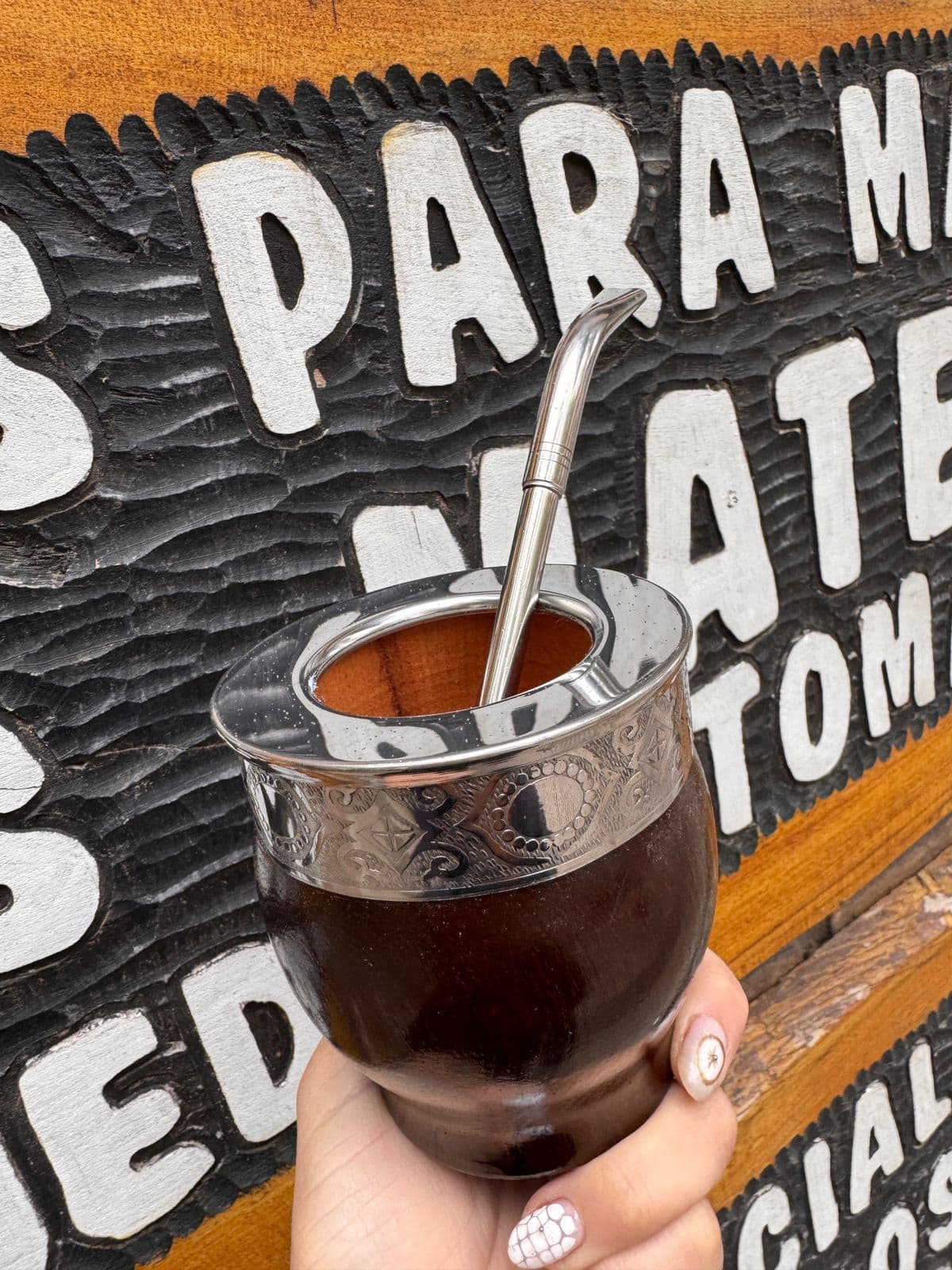 Mate imperial caoba algarrobo + Bombilla