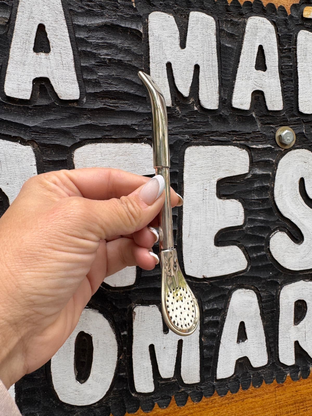 Bombilla Alpaca Palita - Corta