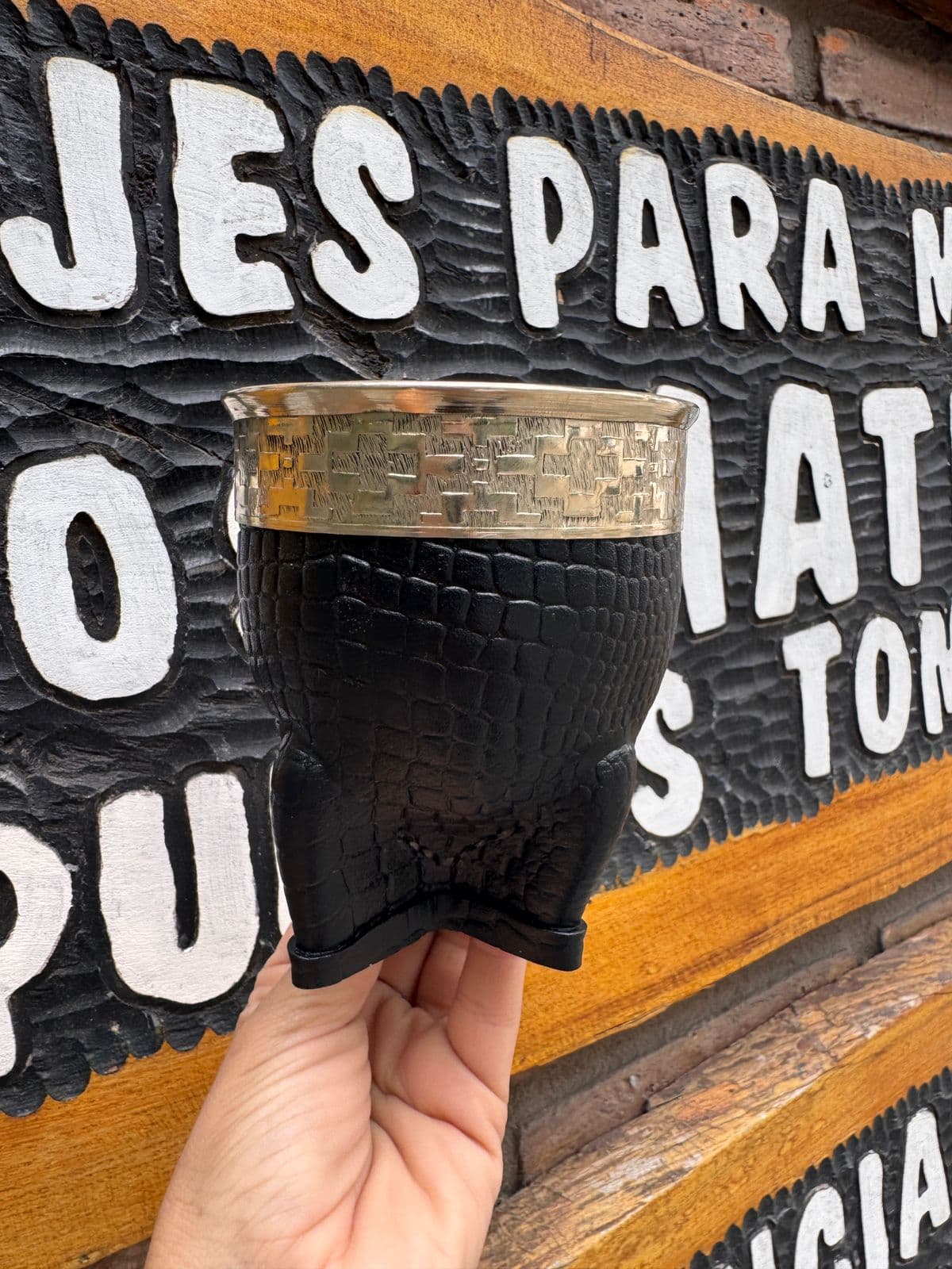 Mate imperial pampa-alpaca y cuero