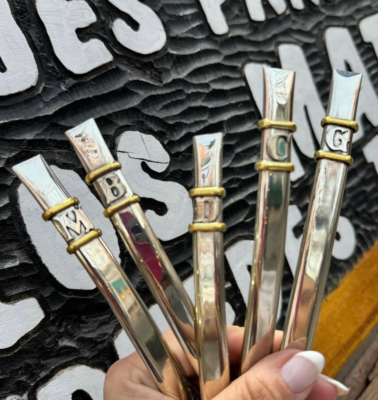 Bombilla de Alpaca con iniciales