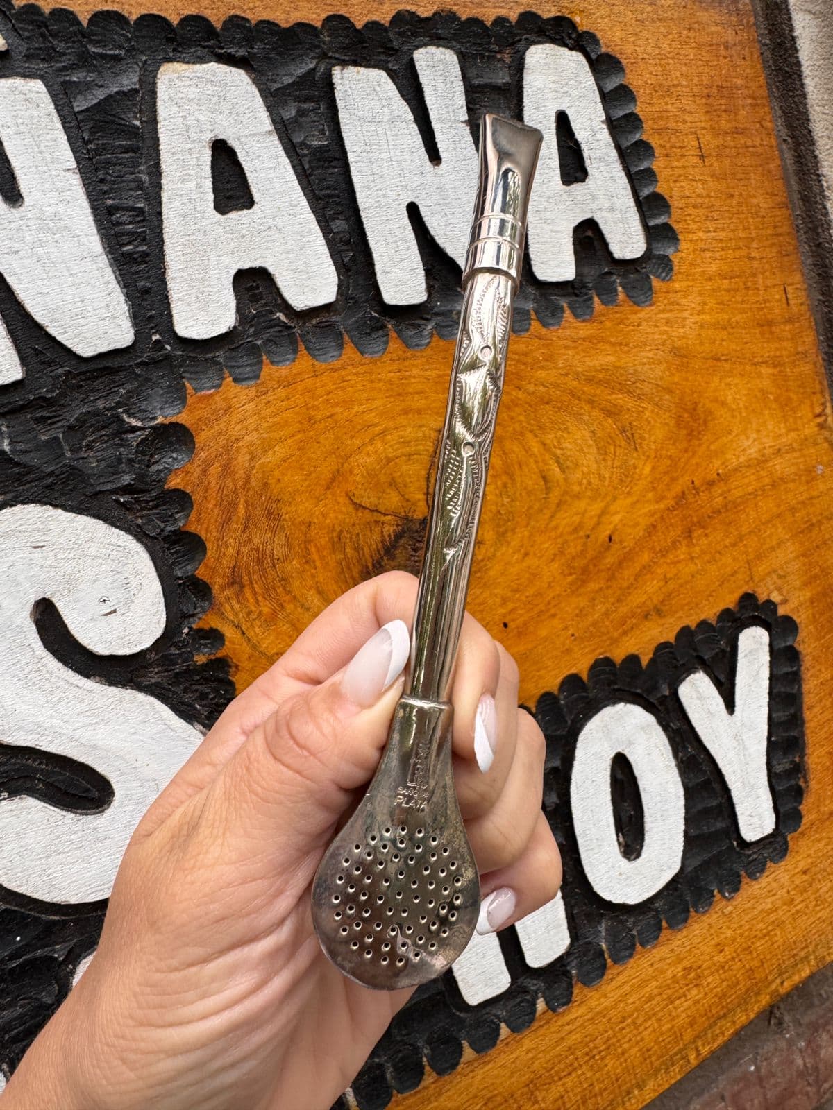 Bombilon diseño torneado Plata